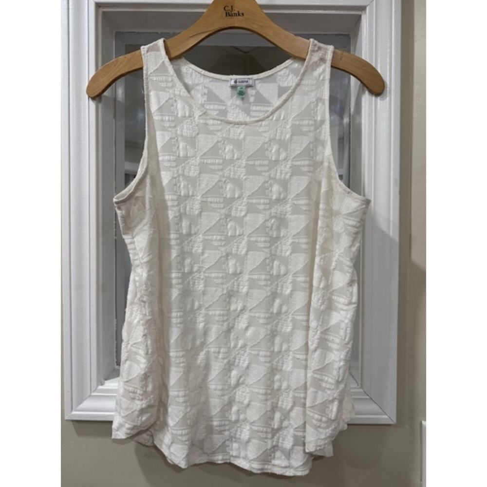 Susina Textured White Tank Top